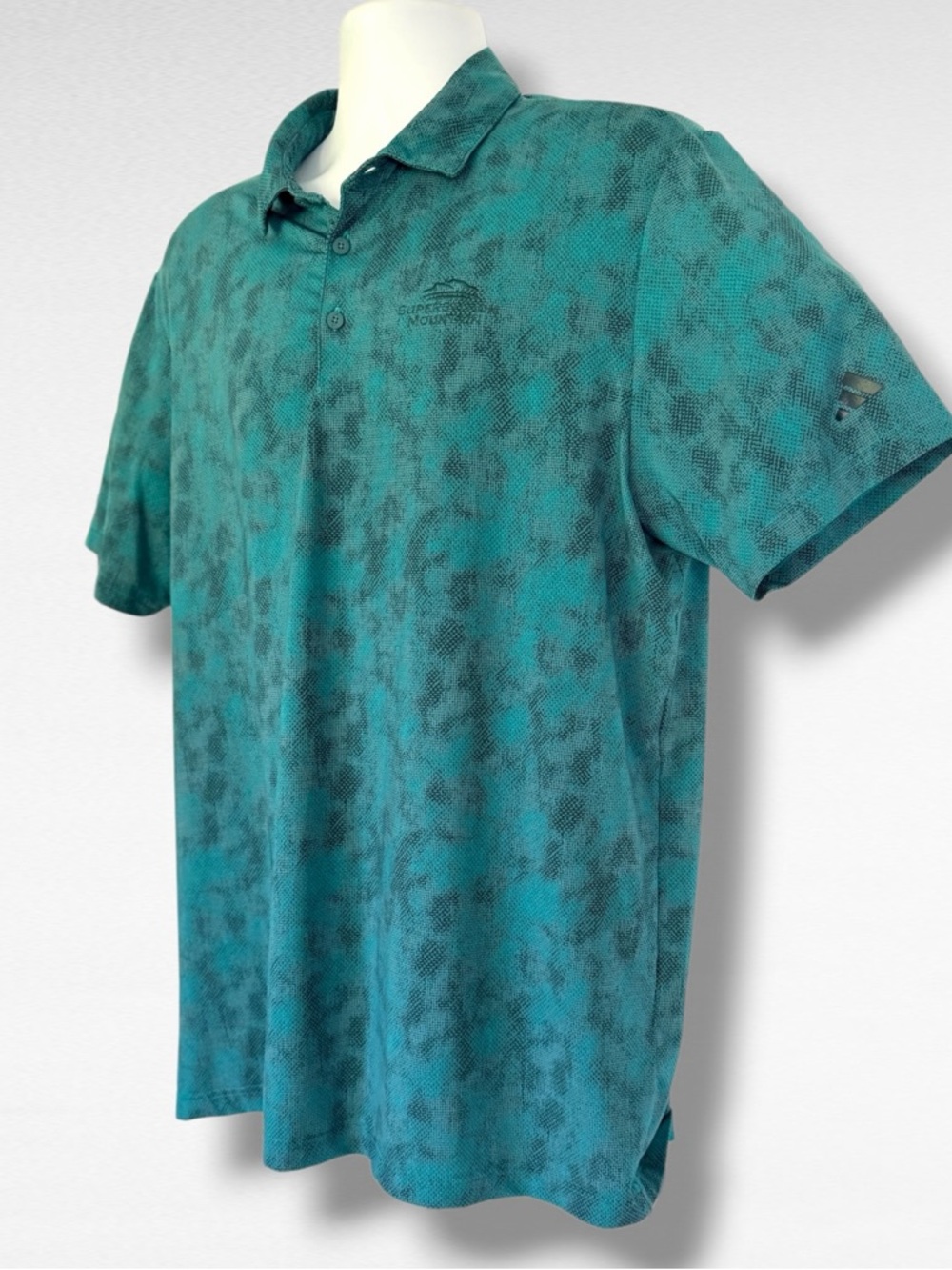 Adidas Ultimate 365 Green Textured Print Golf Polo Men's L Superstition Mountain